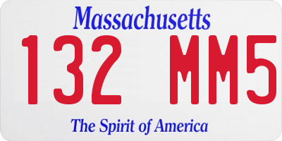 MA license plate 132MM5