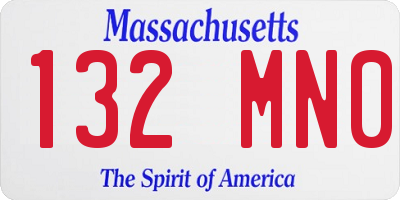 MA license plate 132MN0