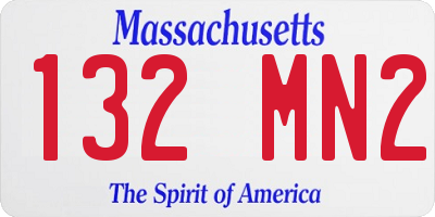 MA license plate 132MN2