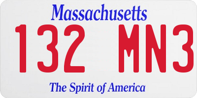 MA license plate 132MN3