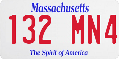 MA license plate 132MN4