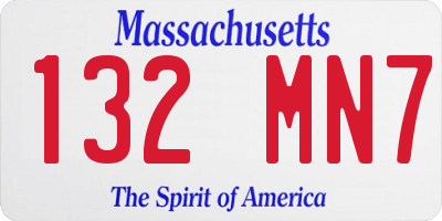 MA license plate 132MN7