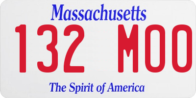 MA license plate 132MO0