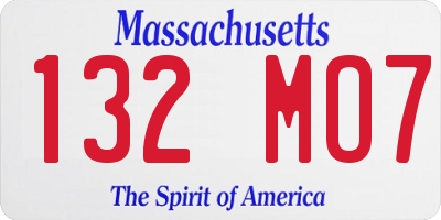 MA license plate 132MO7