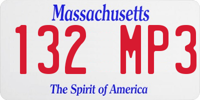 MA license plate 132MP3