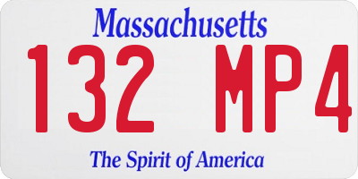 MA license plate 132MP4