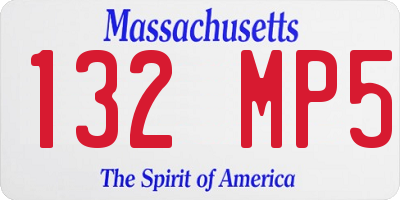 MA license plate 132MP5