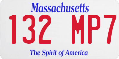 MA license plate 132MP7