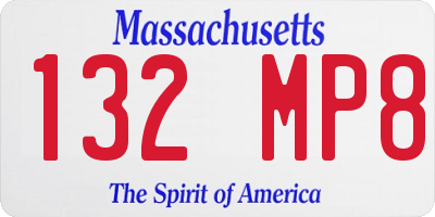 MA license plate 132MP8