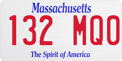 MA license plate 132MQ0