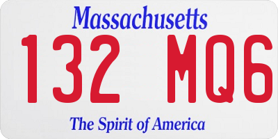 MA license plate 132MQ6