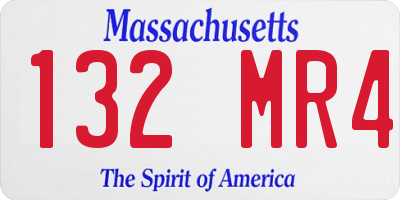 MA license plate 132MR4