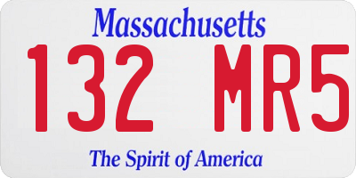 MA license plate 132MR5