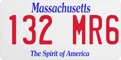 MA license plate 132MR6