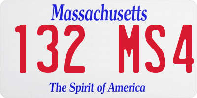 MA license plate 132MS4