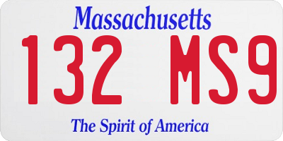 MA license plate 132MS9