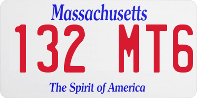MA license plate 132MT6