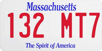 MA license plate 132MT7