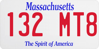 MA license plate 132MT8