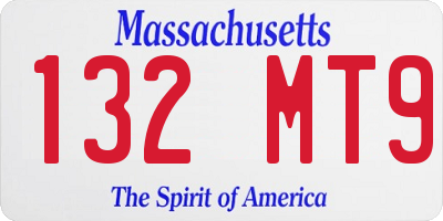 MA license plate 132MT9