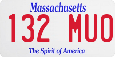 MA license plate 132MU0