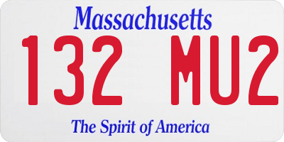 MA license plate 132MU2
