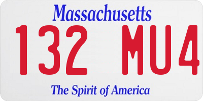 MA license plate 132MU4