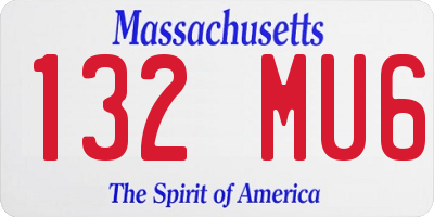MA license plate 132MU6