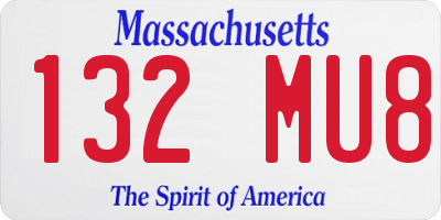 MA license plate 132MU8