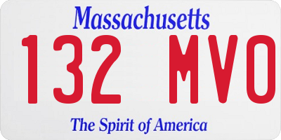 MA license plate 132MV0