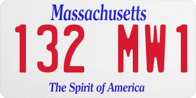 MA license plate 132MW1