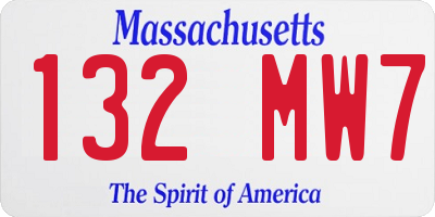 MA license plate 132MW7