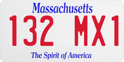 MA license plate 132MX1
