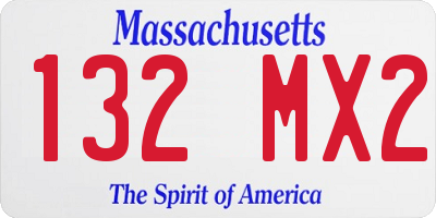 MA license plate 132MX2