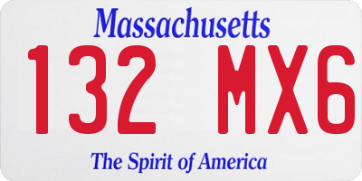 MA license plate 132MX6