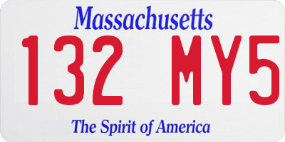 MA license plate 132MY5
