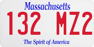 MA license plate 132MZ2
