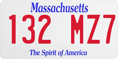 MA license plate 132MZ7