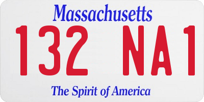 MA license plate 132NA1