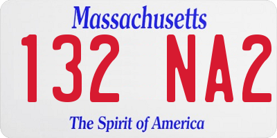 MA license plate 132NA2