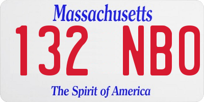 MA license plate 132NB0