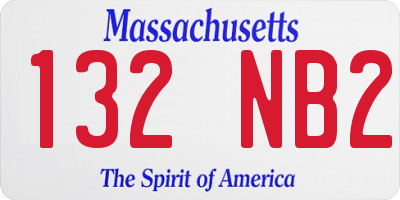 MA license plate 132NB2
