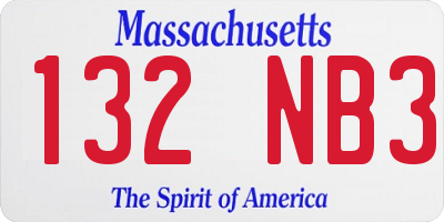 MA license plate 132NB3