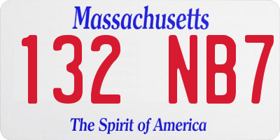 MA license plate 132NB7