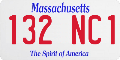 MA license plate 132NC1