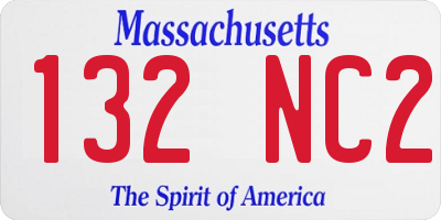 MA license plate 132NC2