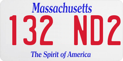 MA license plate 132ND2