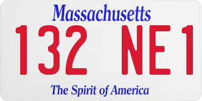 MA license plate 132NE1