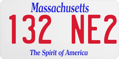 MA license plate 132NE2