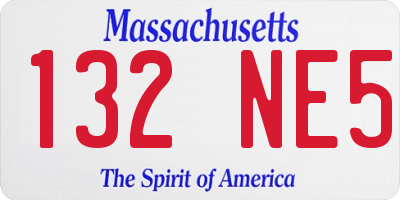 MA license plate 132NE5
